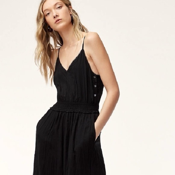 Wilfred Irene Jumpsuit Black Spaghetti Strap Size Small - Picture 2 of 10